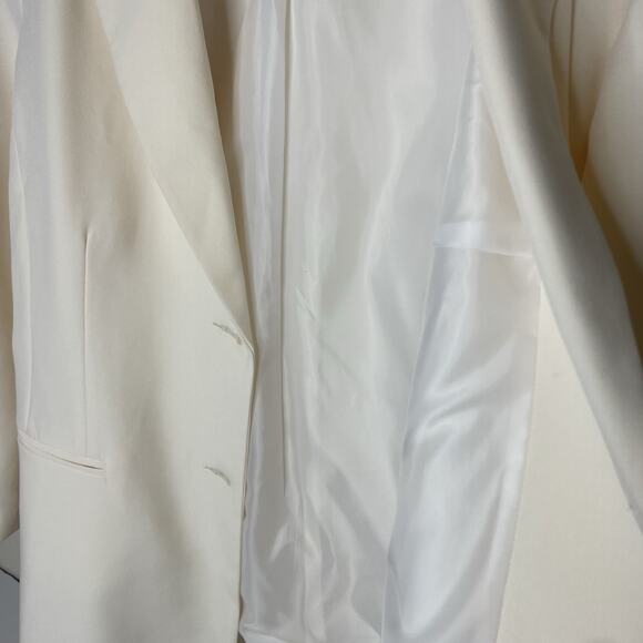 NWT ASOS Curve Ivory Cream Blazer Jacket Women’s 16 Preppy Quiet Luxury Elegant - Picture 4 of 7